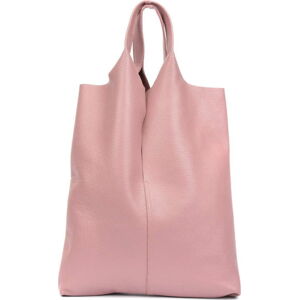 Světle růžová kožená taška na nákup Isabella Rhea
