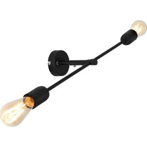 Černá nástěnná lampa pro 2 žárovky CustomForm Twigo, šířka 60 cm
