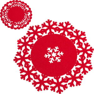 Sada 2 červených vánočních prostírání Unimasa, ø 33 cm