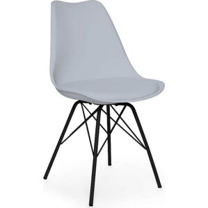 Šedá židle s černým podnožím z kovu Bonami Essentials Eco