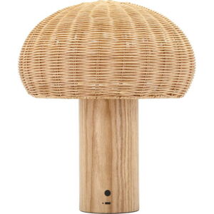 LED stolní lampa v přírodní barvě s ratanovým stínidlem (výška 32 cm) – Villa Collection