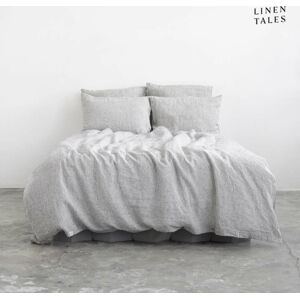 Černobílé lněné prodloužené povlečení na jednolůžko 165x220 cm – Linen Tales