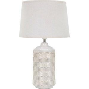 Bílá keramická stolní lampa s textilním stínidlem (výška 47 cm) Point – Mauro Ferretti