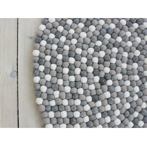 Světle šedý kuličkový vlněný koberec Wooldot Ball Rugs, ⌀ 200 cm