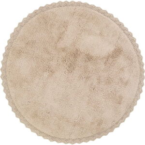 Béžový ručně vyrobený bavlněný koberec Nattiot Perla, ø 110 cm