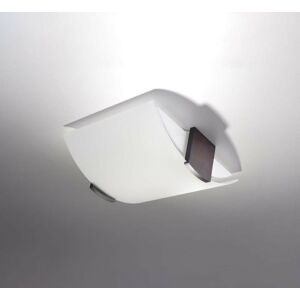 Bílé stropní svítidlo se skleněným stínidlem 33x30 cm Eva – Nice Lamps