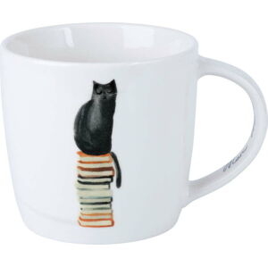 Bílý porcelánový hrnek 400 ml Well Read Cat – Maxwell & Williams