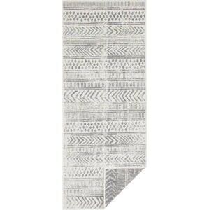 Šedo-krémový venkovní koberec NORTHRUGS Biri, 80 x 250 cm