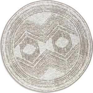 Krémovo-hnědý kulatý venkovní koberec ø 200 cm Gemini – Elle Decoration