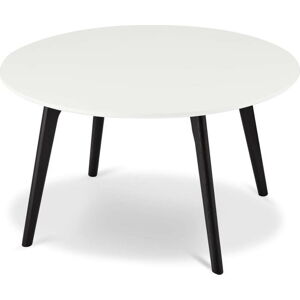 Černo-bílý konferenční stolek s nohami z dubového dřeva Furnhouse Life, Ø 80 cm