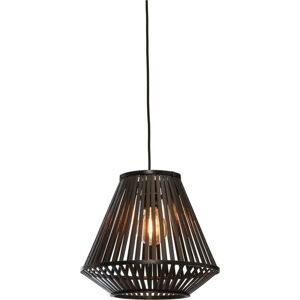 Černé závěsné svítidlo s bambusovým stínidlem ø 30 cm Merapi – Good&Mojo