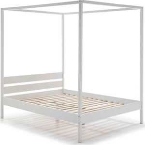 Bílá dřevěná postel Marckeric Dossel, 140 x 190 cm