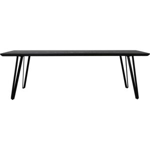 Černý jídelní stůl s deskou z dubového dřeva 100x240 cm Mylau – Light & Living