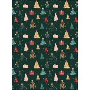 5 archů balícího papíru eleanor stuart Christmas Trees no. 4, 50 x 70 cm