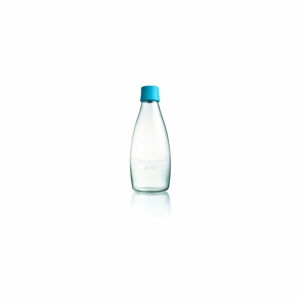 Světlemodrá skleněná lahev ReTap, 500 ml