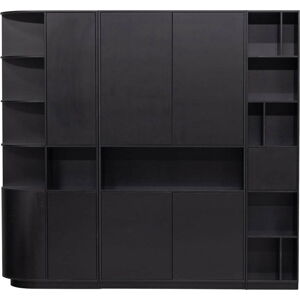 Černá modulární knihovna z borovicového dřeva 228x210 cm Finca – WOOOD