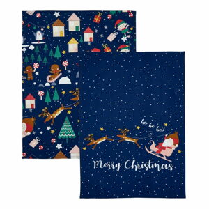 Bavlněné utěrky v sadě 2 ks s vánočním motivem 50x70 cm Santa's Christmas Wonderland – Catherine Lansfield