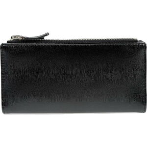 Černá koženková peněženka Carla Ferreri, 10.5 x 19 cm