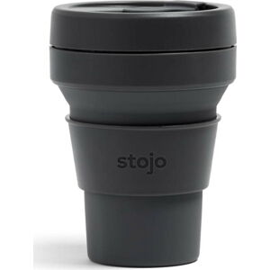 Antracitově šedý skládací cestovní hrnek Stojo Pocket Cup Carbon, 355 ml