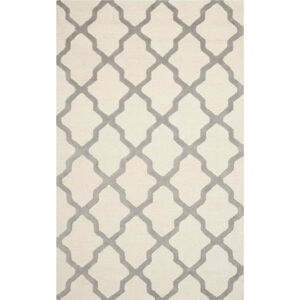 Vlněný koberec Ava 121x182 cm, bílý/šedý