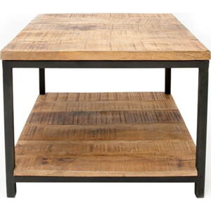 Černý konferenční stolek s deskou z mangového dřeva LABEL51 Vintage, 60 x 60 cm