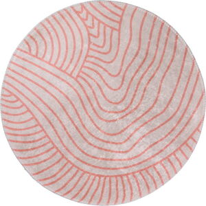 Pratelný kulatý koberec ve světle růžovo-krémové barvě ø 120 cm Yuvarlak – Vitaus