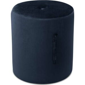 Tmavě modrý puf Mazzini Sofas Fiore, ⌀ 40 cm