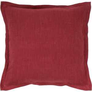 Vínově červený polštář s příměsí lnu Tiseco Home Studio, 45 x 45 cm