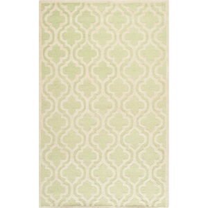 Zeleno-bílý vlněný koberec Safavieh Lola, 243 x 152 cm