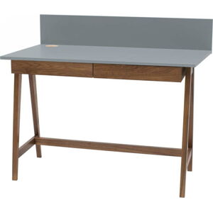 Šedý psací stůl s podnožím z jasanového dřeva Ragaba Luka Oak, délka 110 cm