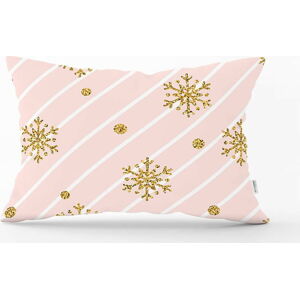 Vánoční povlak na polštář Minimalist Cushion Covers Golden Snowflake, 35 x 55 cm