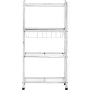 Koupelnový regál v leskle stříbrné barvě 35x68 cm – Premier Housewares