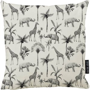 Béžovo-šedý bavlněný dekorativní polštář Butter Kings Safari Animals, 50 x 50 cm