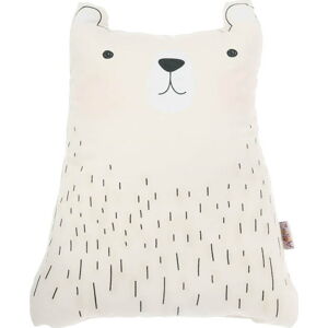 Bílý dětský polštářek s příměsí bavlny Mike & Co. NEW YORK Pillow Toy Bear Cute, 22 x 30 cm