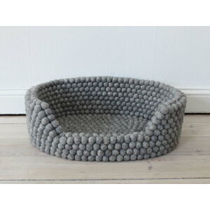 Ocelově šedý kuličkový vlněný pelíšek pro domácí zvířata Wooldot Ball Pet Basket, 60 x 40 cm