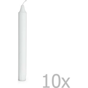 Sada 10 bílých dlouhých svíček Kähler Design Candlelights, výška 20 cm