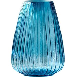 Modrá skleněná váza Bitz Kusintha, výška 22 cm