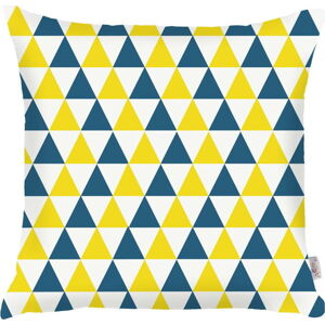 Modrožlutý povlak na polštář Mike & Co. NEW YORK Triangles, 43 x 43 cm
