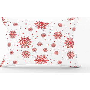 Vánoční povlak na polštář Minimalist Cushion Covers Red Snowflakes, 35 x 55 cm