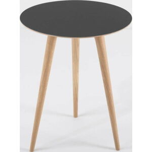 Příruční stolek z dubového dřeva s černou deskou Gazzda Arp, ⌀ 45 cm