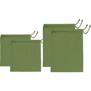 Sada 4 zelených svačinových sáčků z recyklované bavlny Ladelle Eco