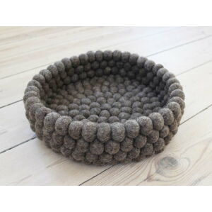 Ořechově hnědý kuličkový vlněný úložný košík Wooldot Ball Basket, ⌀ 28 cm