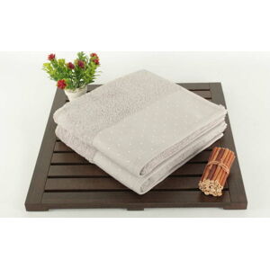 Sada 2 světle šedých bavlněných ručníků Patricia, 50 x 90 cm