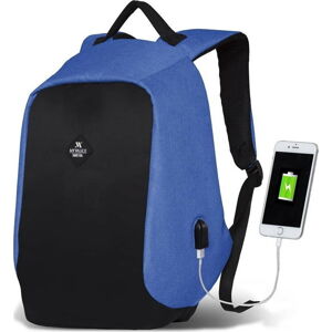 Černo-modrý batoh s USB portem My Valice SECRET Smart Bag