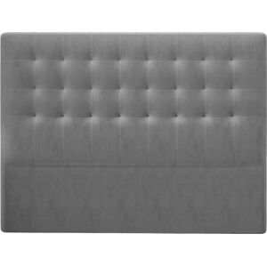 Šedé čelo postele se sametovým potahem Windsor & Co Sofas Athena, 140 x 120 cm