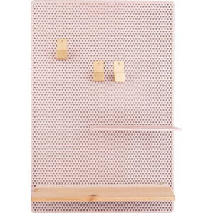 Světle růžová kovová nástěnka PT LIVING Perky, 34,5 x 52,5 cm