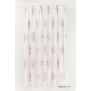 Růžovo-bílá záclona 300x260 cm Aymara – Mendola Fabrics