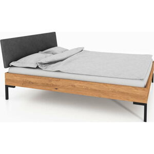 Dvoulůžková postel z dubového dřeva s čalouněným čelem 160x200 cm Abises 1 - The Beds