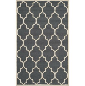 Tmavě šedý vlněný koberec Safavieh Everly, 91 x 152 cm