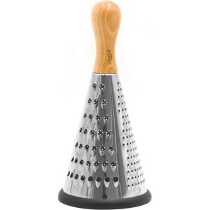 Nerezové kónické struhadlo s rukojetí z bukového dřeva Bisetti Coni, výška 24 cm